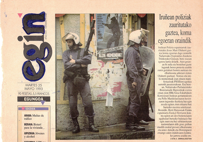 Portada EGIN 25-03-1993 diapositiva perdida