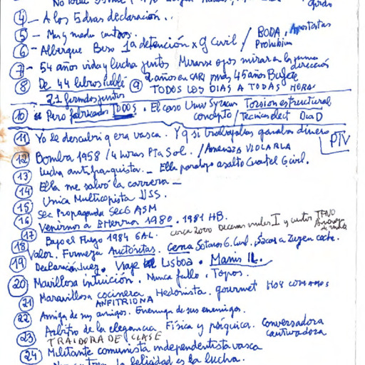 Esquema de Justo en la despedida de Margari