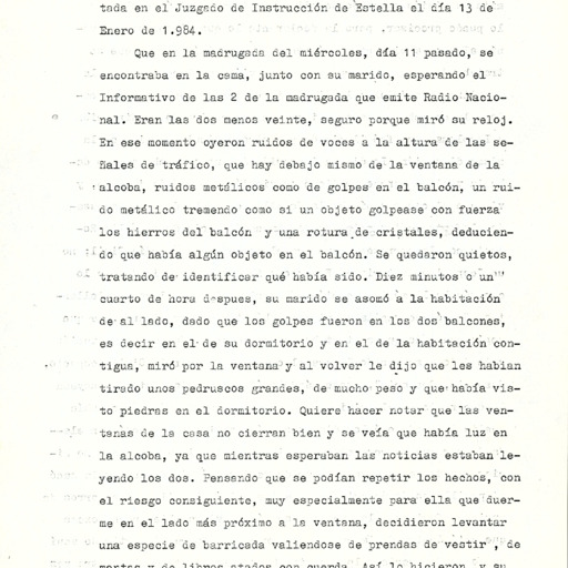 Declaración de Margarita Ayestaran